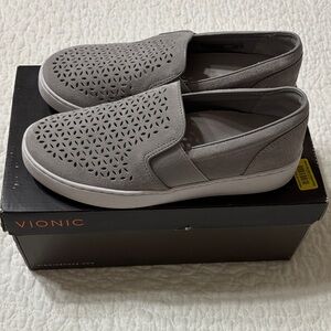 Vionic Perforated Gray Slip-On Sneakers